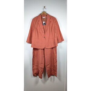 Cato Suit Set Womens Size 18 20 Linen Blend Pants Blazer Summer Lined Career NEW